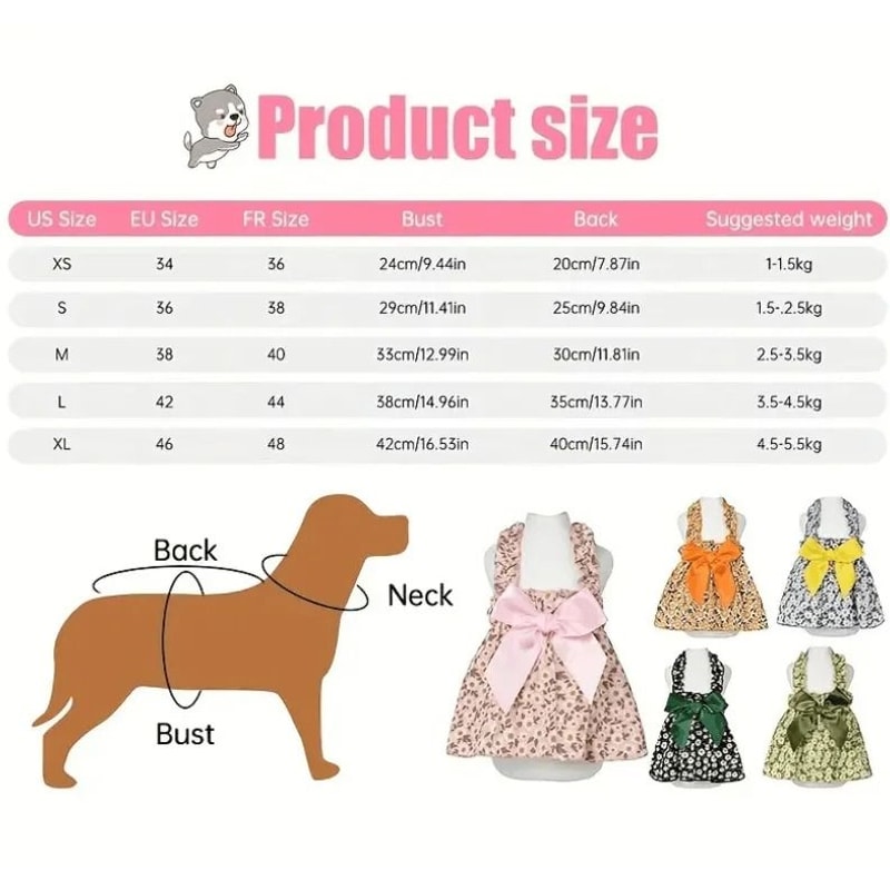 Romantic Floral Pattern Pet Summer Dress 1