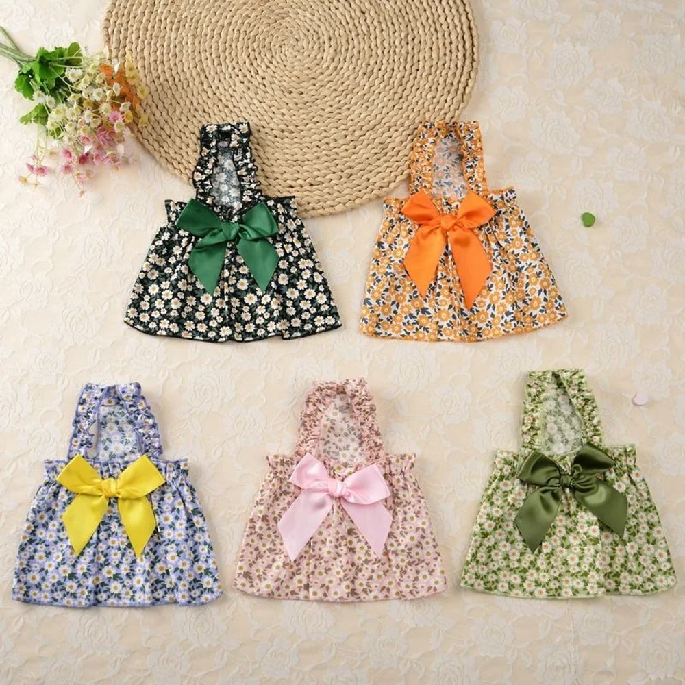 Romantic Floral Pattern Pet Summer Dress 5