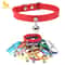 Colorful Adjustable Leather Pet Collar With Bell 1