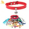 Colorful Adjustable Leather Pet Collar With Bell 1