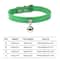 Colorful Adjustable Leather Pet Collar With Bell 17