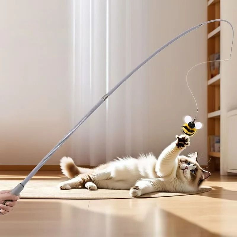 110cm Telescopic Carbon Fiber Cat Teaser Rod 3