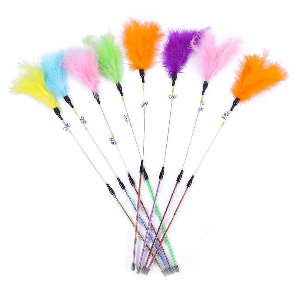 5Piece Interactive Cat Teaser Wand Set 11