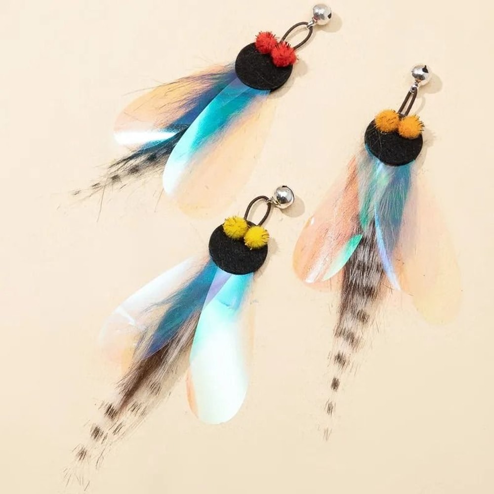 Interactive Butterfly Feather Cat Teaser Wand 4