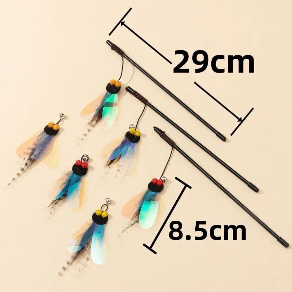 Interactive Butterfly Feather Cat Teaser Wand 6