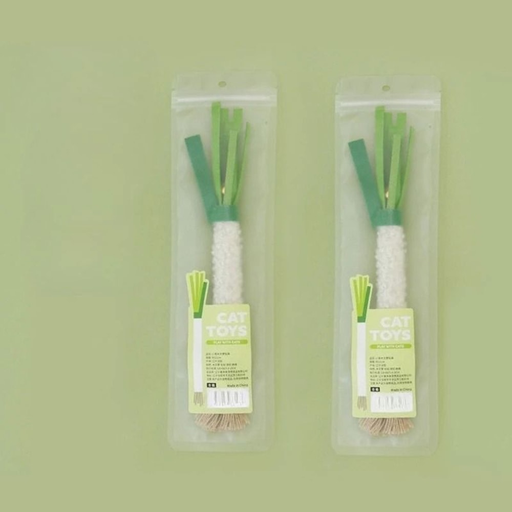 3Piece Simulated Scallion Cat Chew Toy Set With Silvervine 7