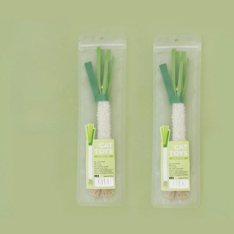 3Piece Simulated Scallion Cat Chew Toy Set With Silvervine 7