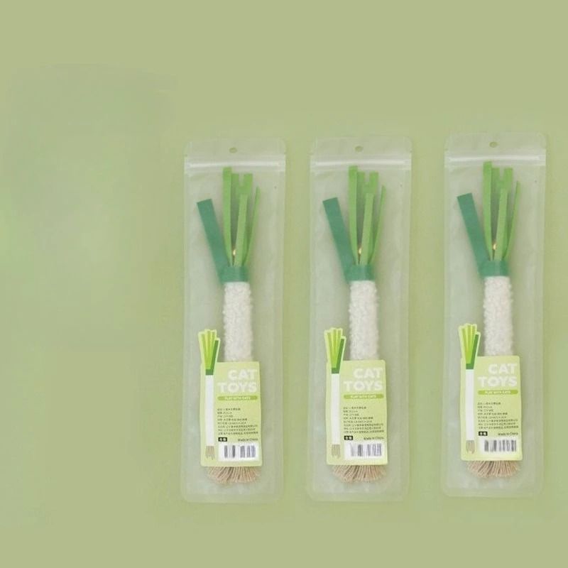 3Piece Simulated Scallion Cat Chew Toy Set With Silvervine 8