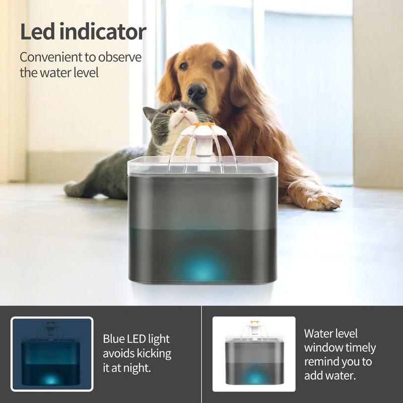 Automatic Pet Water Fountain With LED Lighting 3