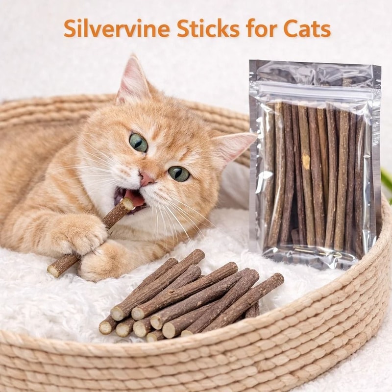 Natural Silvervine Sticks Cat Dental Chew Toy Set 0