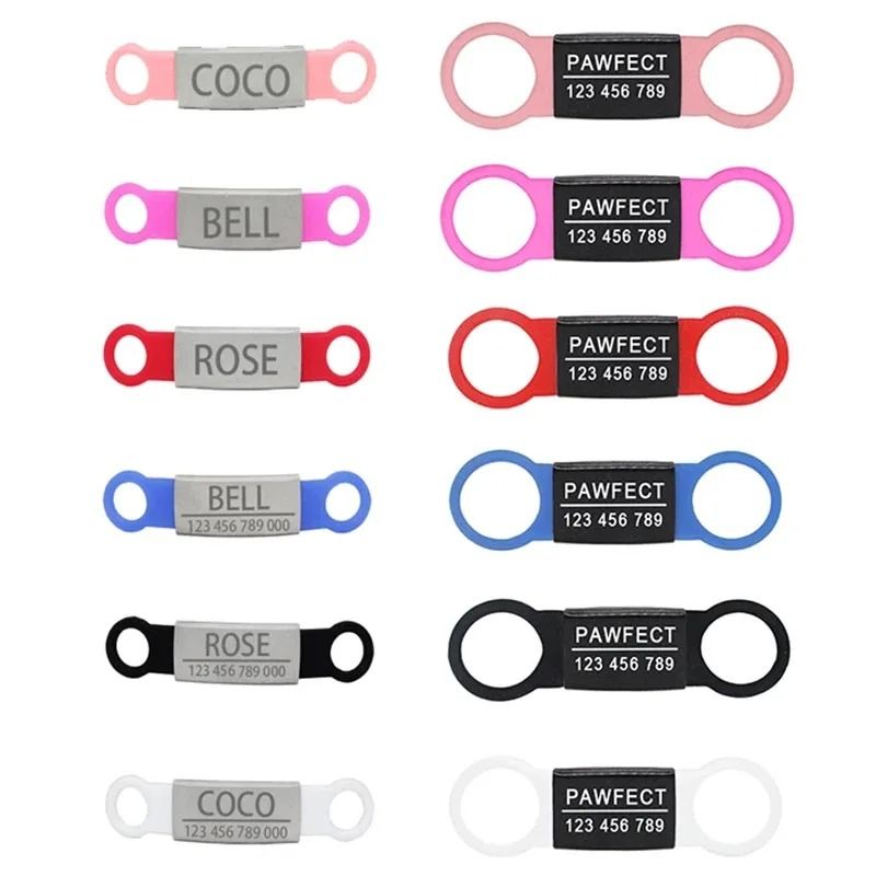 Custom Stainless Steel Pet ID Name Plate SlideOn Tags For Collar 1