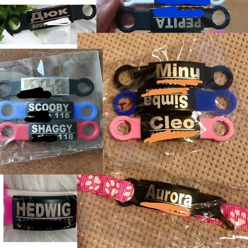 Custom Stainless Steel Pet ID Name Plate SlideOn Tags For Collar 5