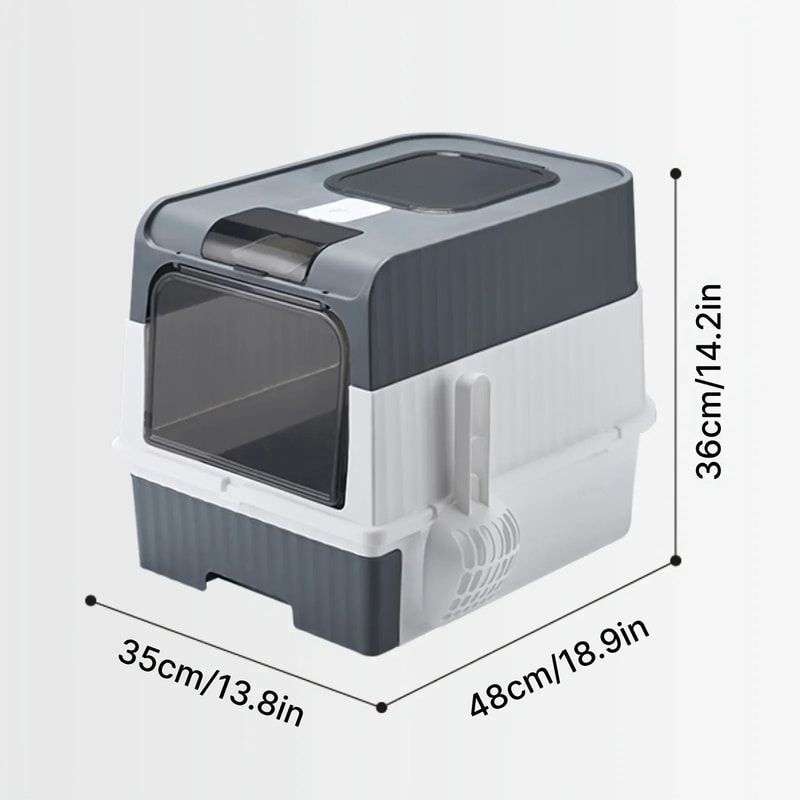 Portable Collapsible Cat Litter Pan With Splash Guard And Plastic Scoop 5