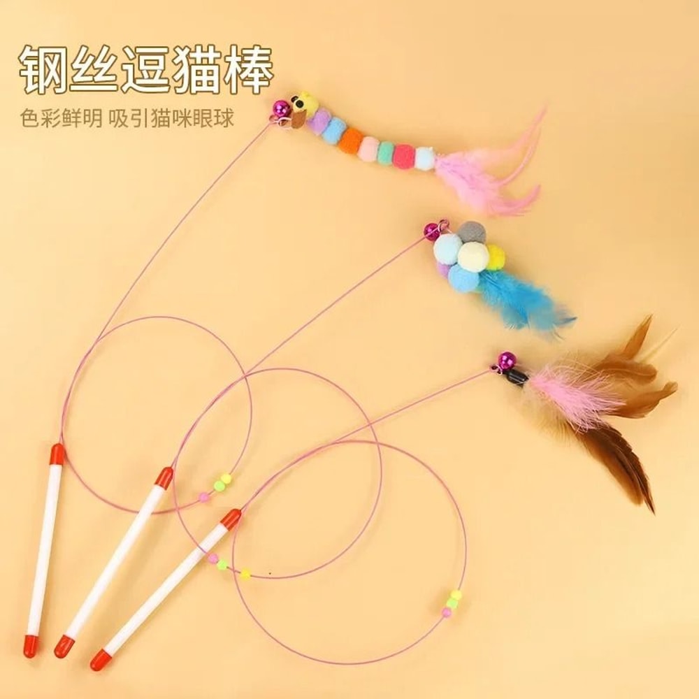 FourSection Telescopic Carbon Fiber Cat Wand Fishing Rod Toy 2