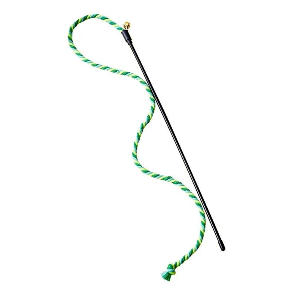 Simulation Feather And Satin Ribbon Interactive Cat Teaser Wand Toy 4