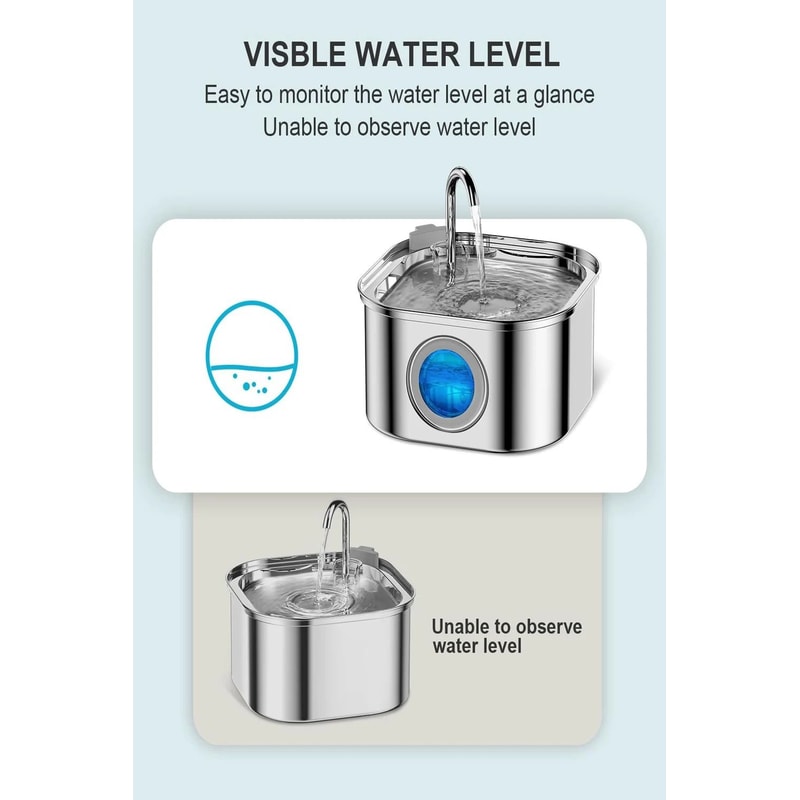 3L Stainless Steel Automatic Cat Water Fountain Dispenser 4