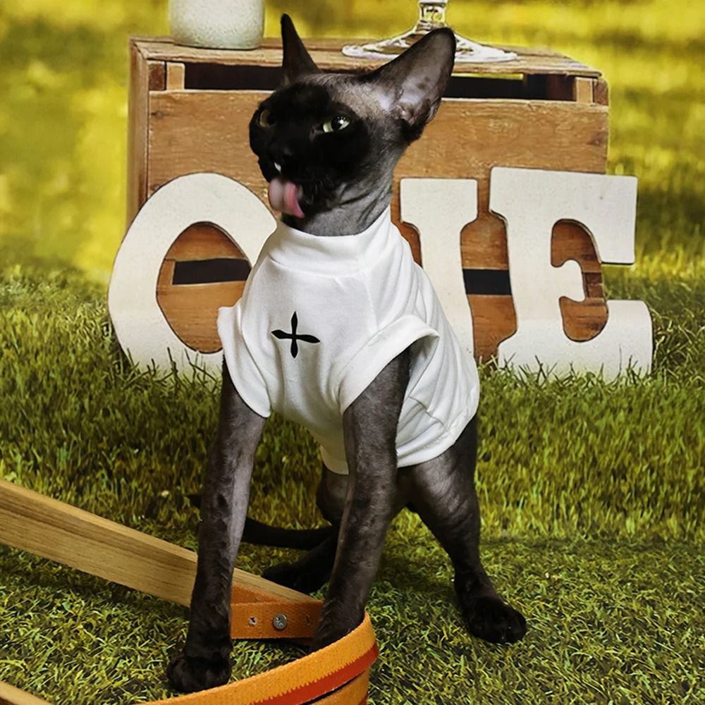 Winter Black Cotton TShirt Pullover And Pajamas For Sphynx Cats 2