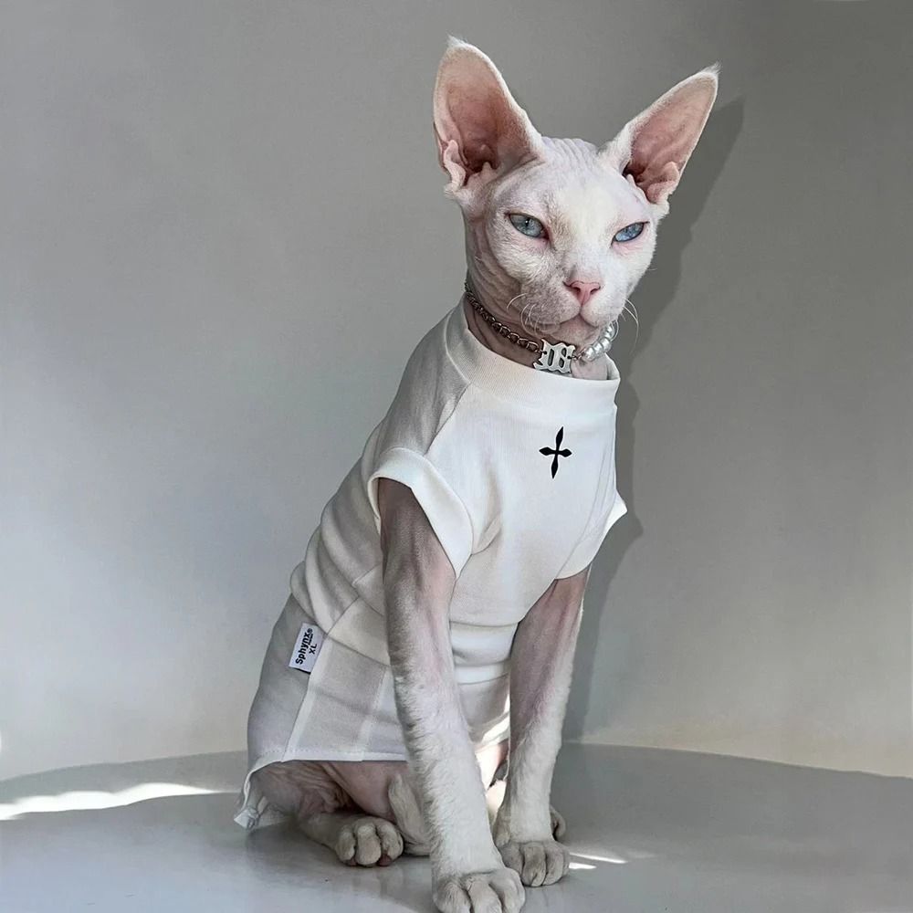 Winter Black Cotton TShirt Pullover And Pajamas For Sphynx Cats 7
