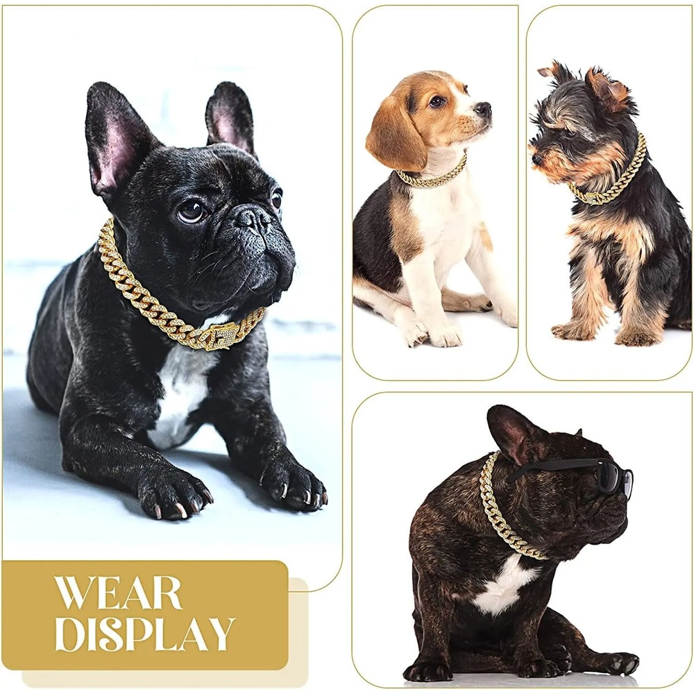 Luxury Cuban Link Cat Necklace Jewelry Rhinestone Collar 5