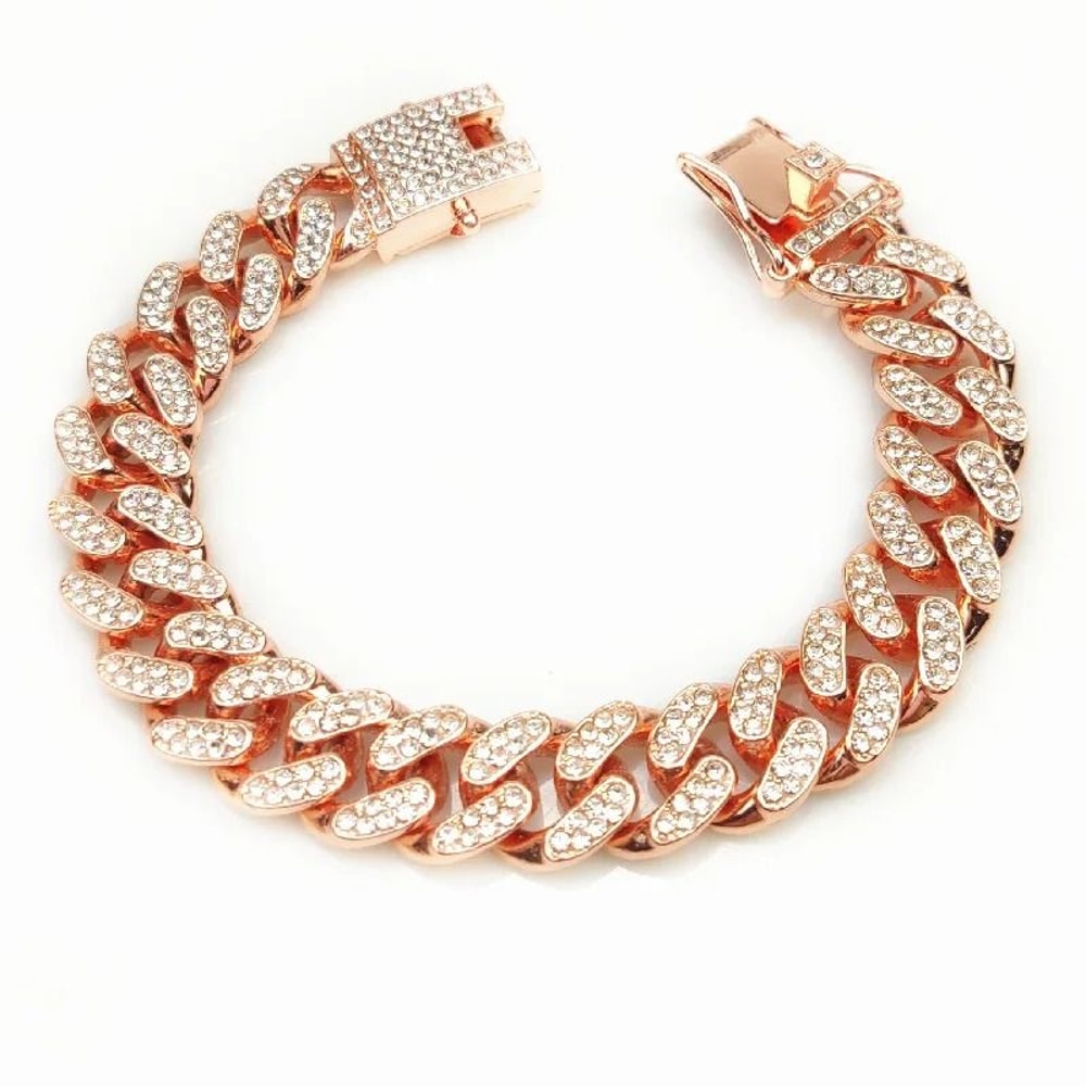 Luxury Cuban Link Cat Necklace Jewelry Rhinestone Collar 7