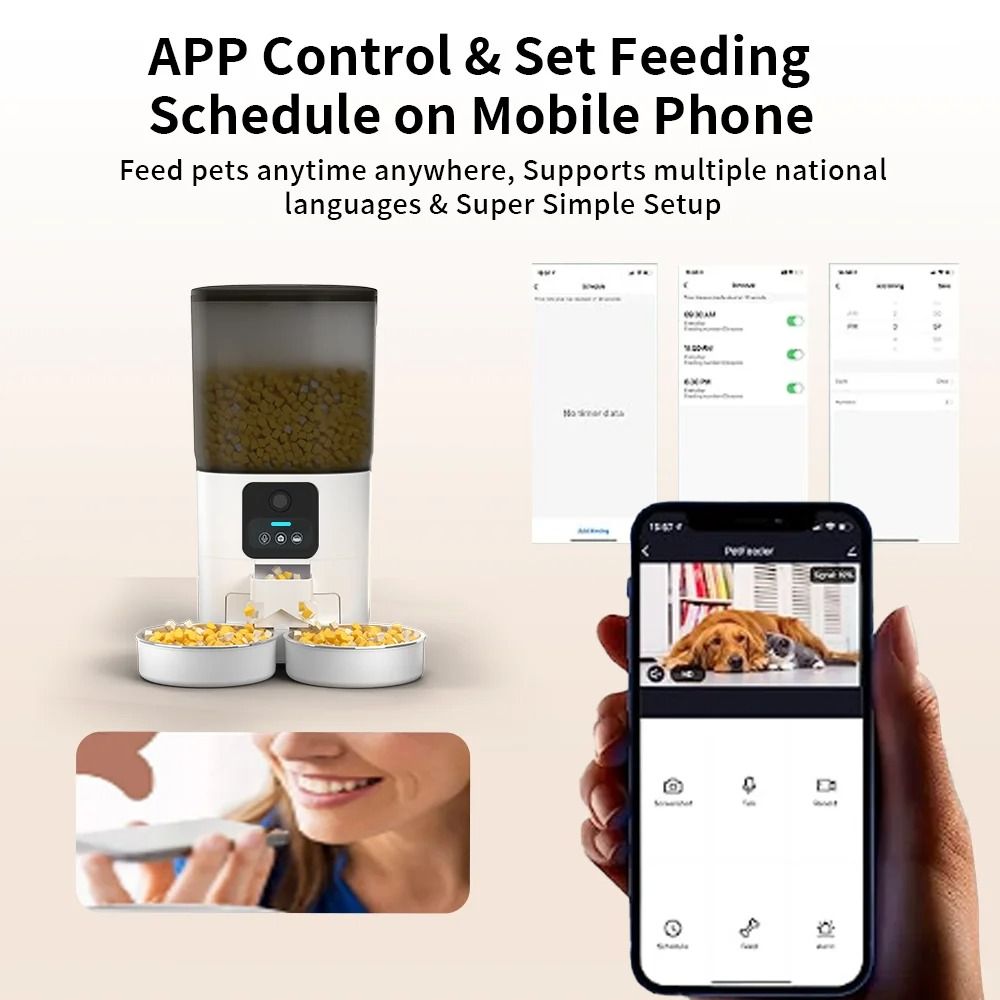 7L Smart Automatic Pet Feeder With Dual Stainless Steel Bowls 1
