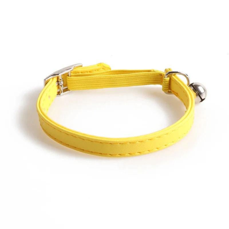 Cute Macaron Color Elastic Adjustable Pet Collar With Bell 10