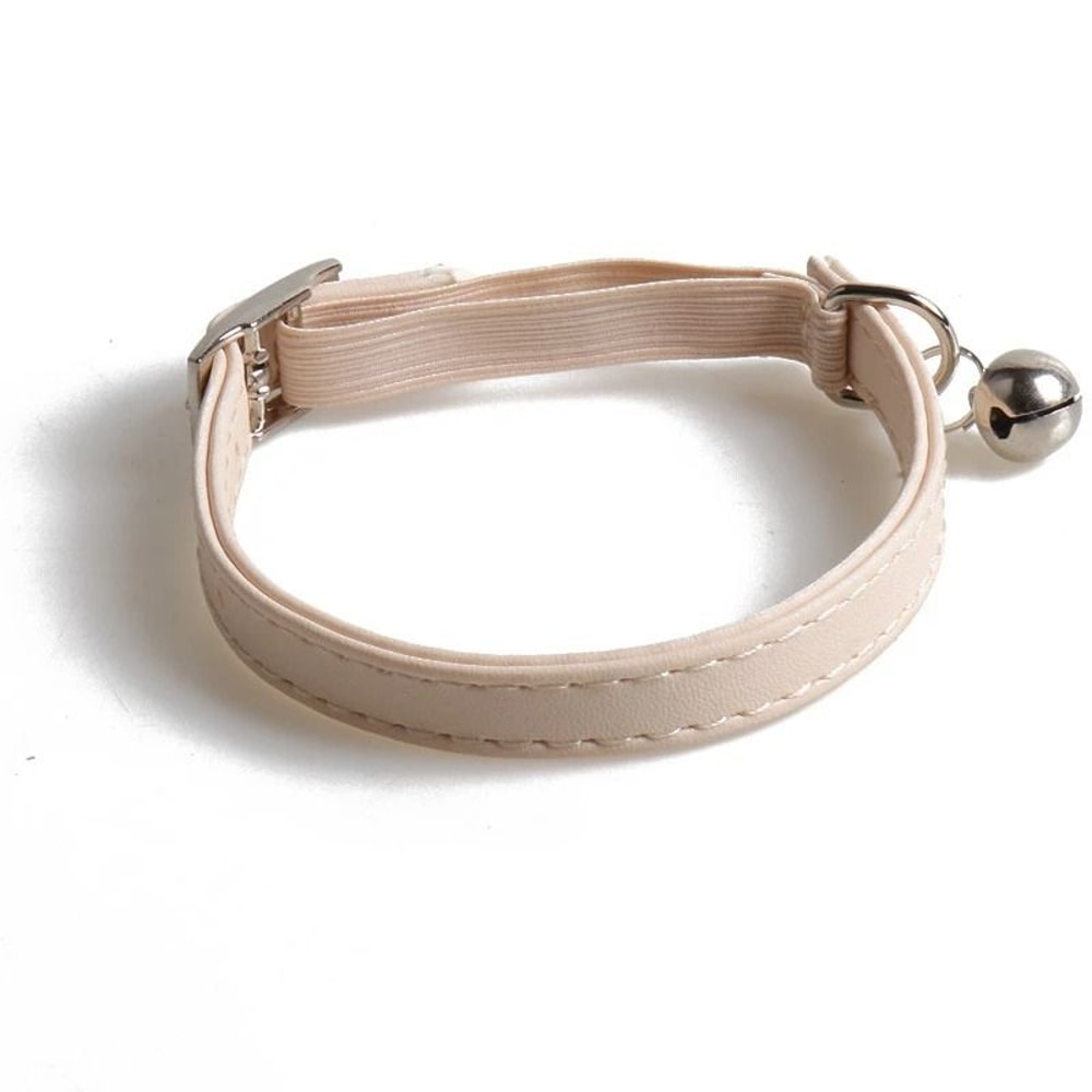Cute Macaron Color Elastic Adjustable Pet Collar With Bell 7
