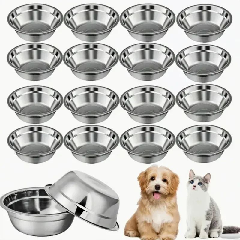 Stainless Steel AntiSlip CageCompatible Pet Bowls Set 4