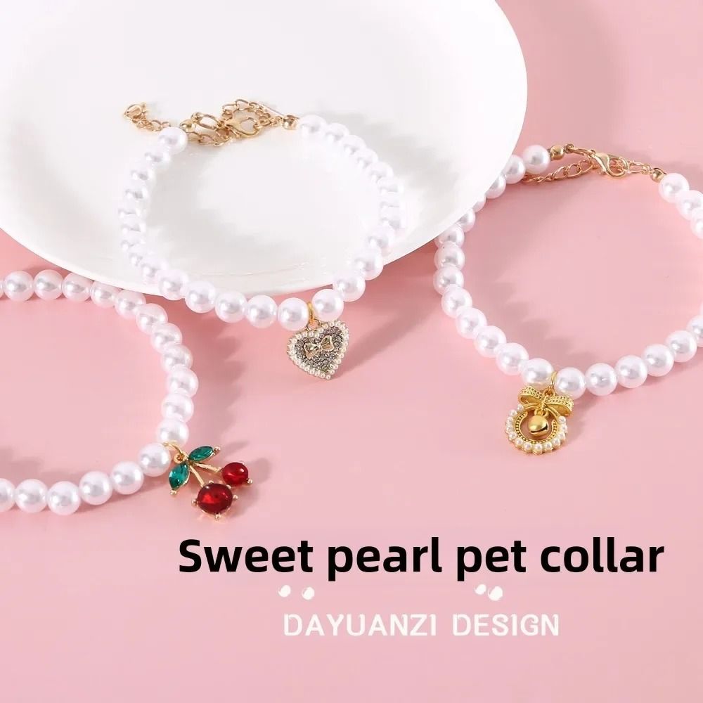 Pet Princess Style Pearl Charm Pendant Necklace 3
