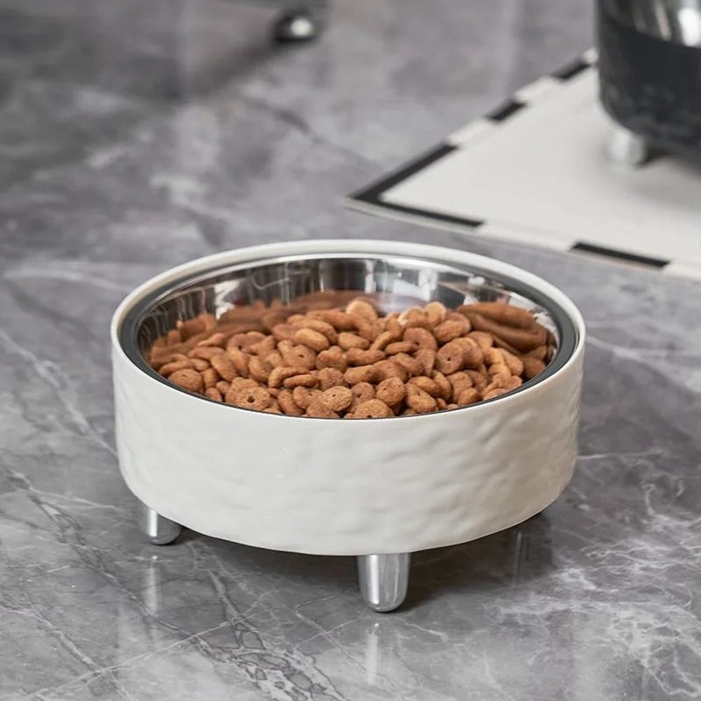 Elevated Stainless Steel Water Ripple Pet Bowl 1