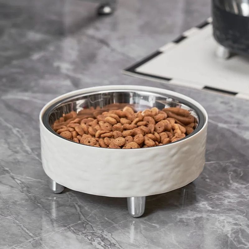 Elevated Stainless Steel Water Ripple Pet Bowl 1