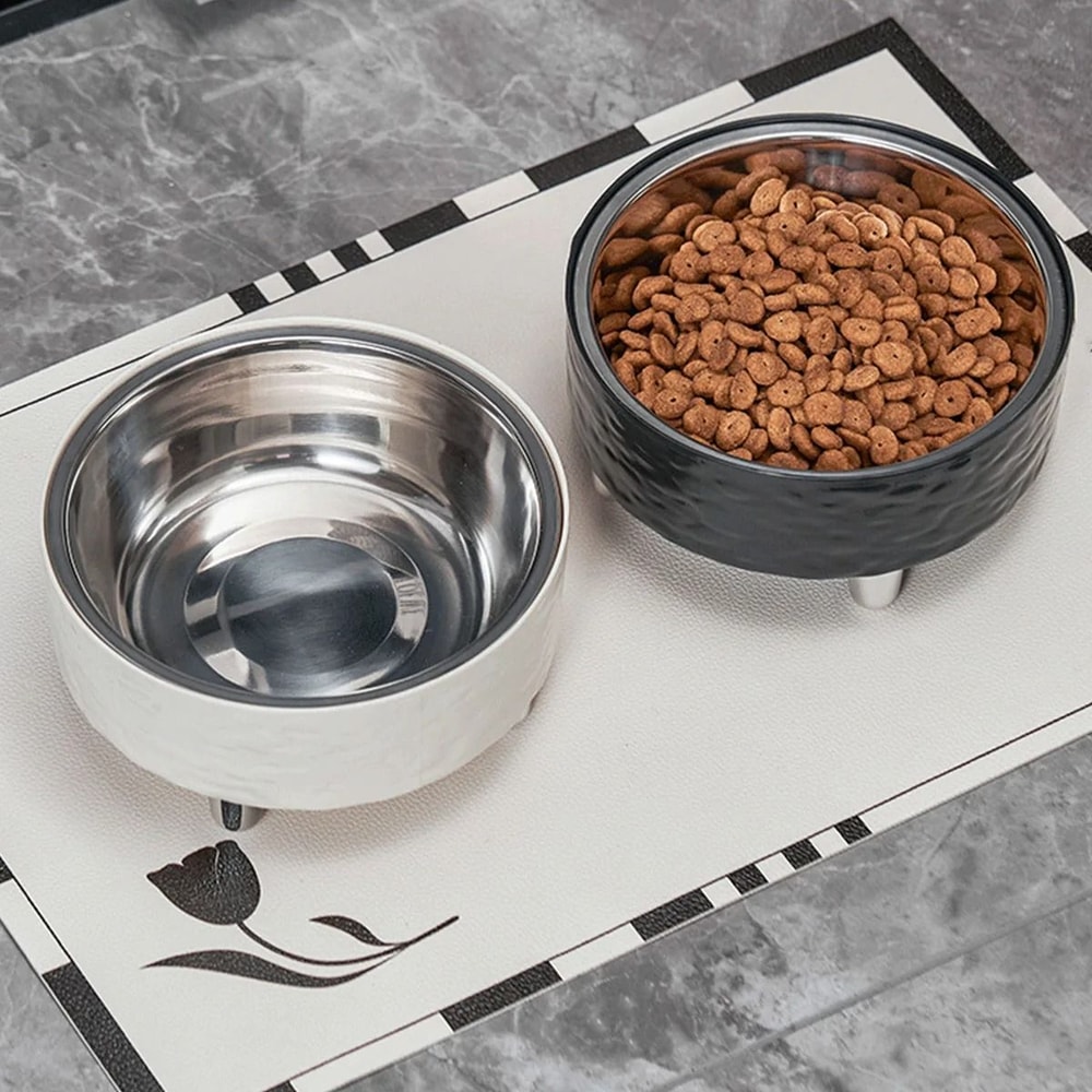 Elevated Stainless Steel Water Ripple Pet Bowl 3
