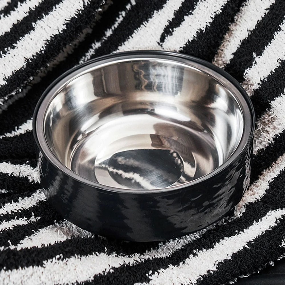 Elevated Stainless Steel Water Ripple Pet Bowl 4