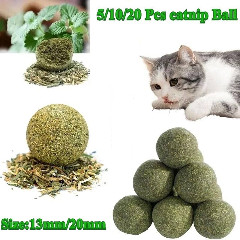 Natural Catnip Licker Ball Toy Set For Cats 0