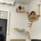 Wall Mounted Wooden Cat Climbing Shelves And Scratching Post 3
