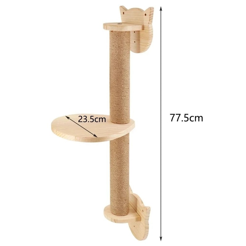 Wall Mounted Wooden Cat Climbing Shelves And Scratching Post 11