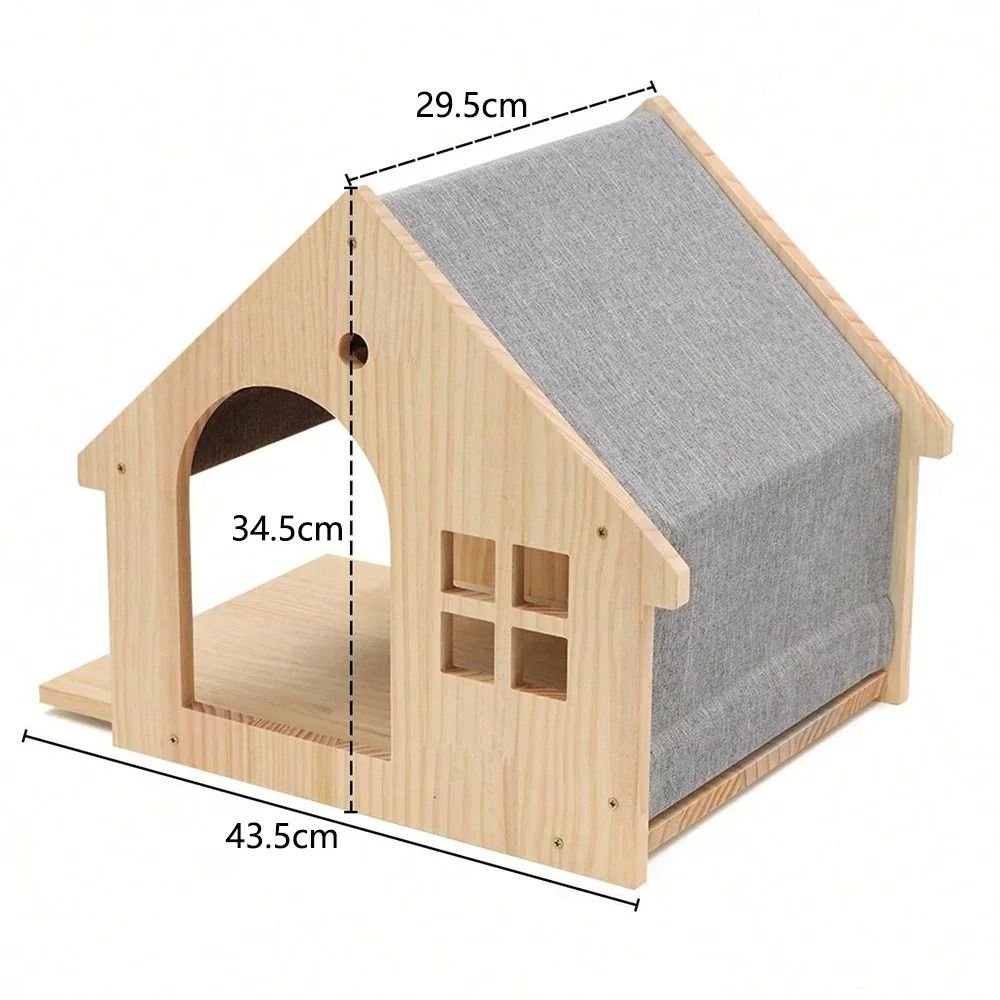 Wall Mounted Wooden Cat Climbing Shelves And Scratching Post 17