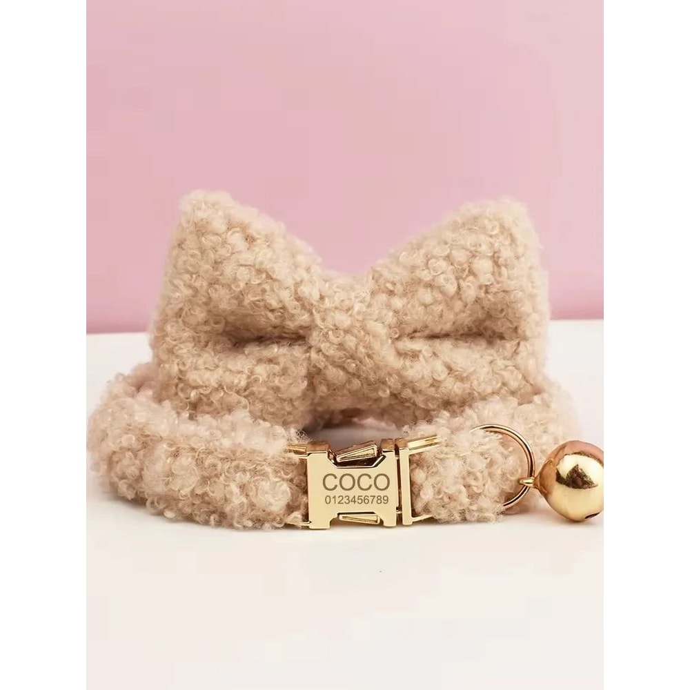 Personalized Custom Engraved Teddy Cat Collar With Name Plate 4