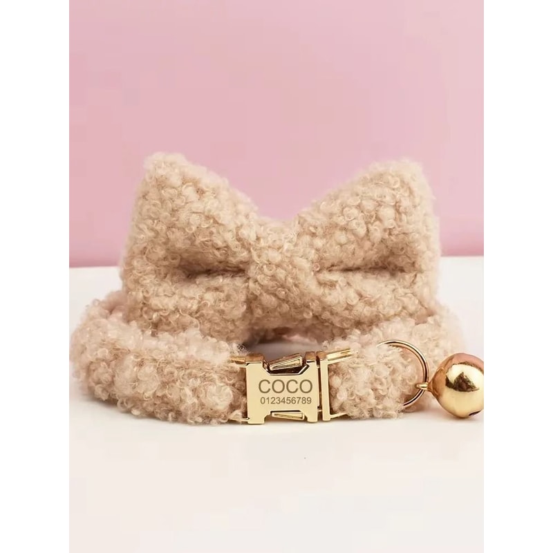 Personalized Custom Engraved Teddy Cat Collar With Name Plate 4