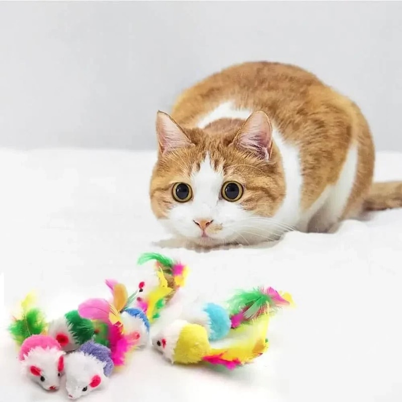 Interactive Rattle Plush Mouse Cat Toy With Catnip 4