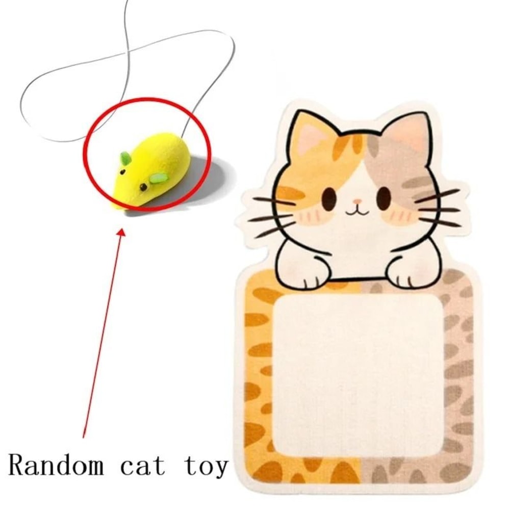 SelfAdhesive WallMounted Felt Cat Scratcher Mat With Toy 12