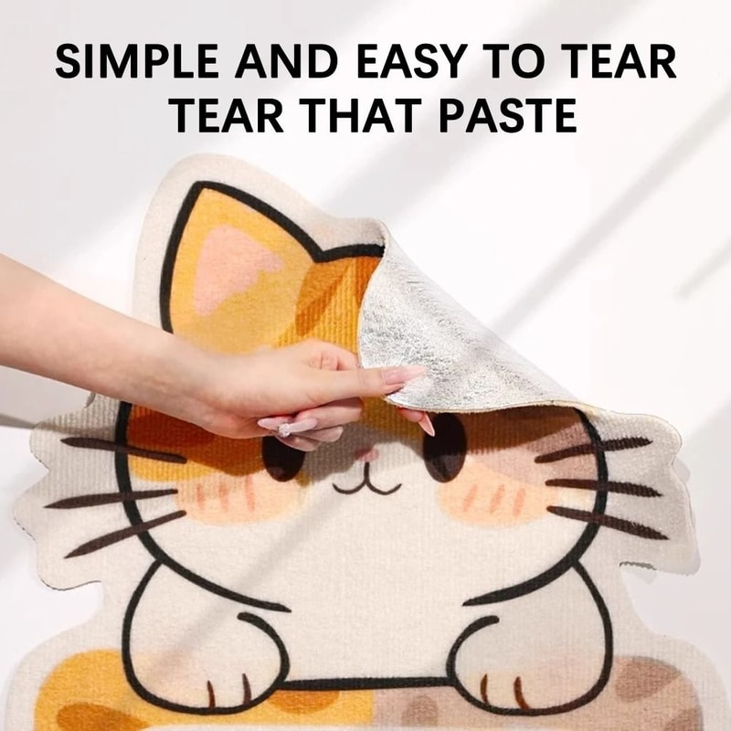 SelfAdhesive WallMounted Felt Cat Scratcher Mat With Toy 3