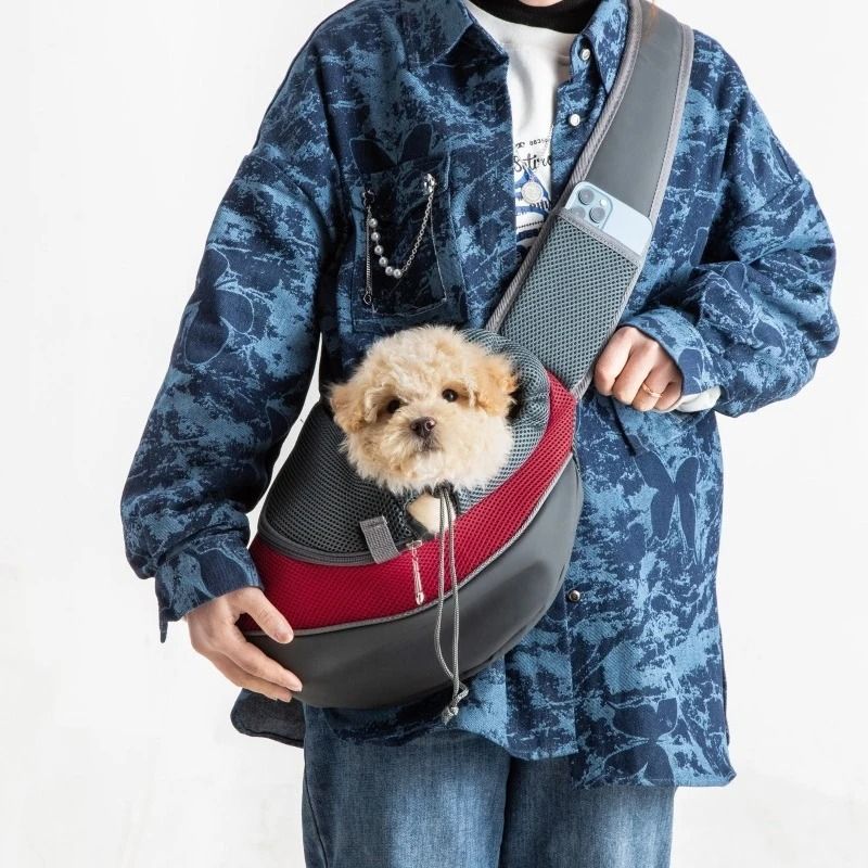 Pet Cat Dog Carrier Backpack Mesh Sling Travel Crossbody Shoulder Bag 2
