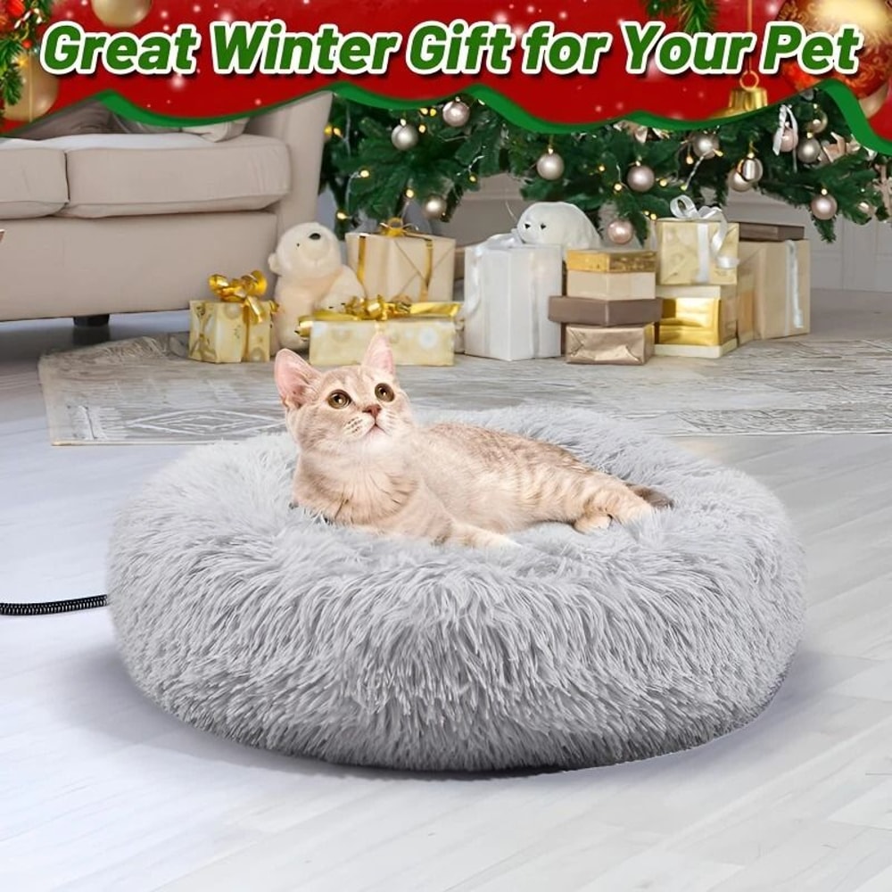 Winter Heated Constant Temperature Round Pet Bed USB Electric Thermal Mat For Cats And Small Dogs 0
