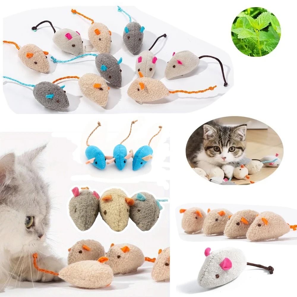 Interactive Faux Fur Rattle Mouse Cat Toys Prefilled With Premium Catnip For Indoor Catch Games 0