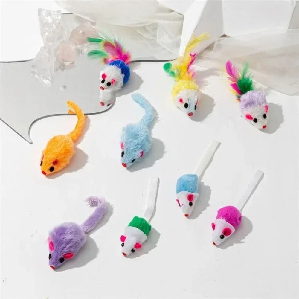 Interactive Faux Fur Rattle Mouse Cat Toys Prefilled With Premium Catnip For Indoor Catch Games 10