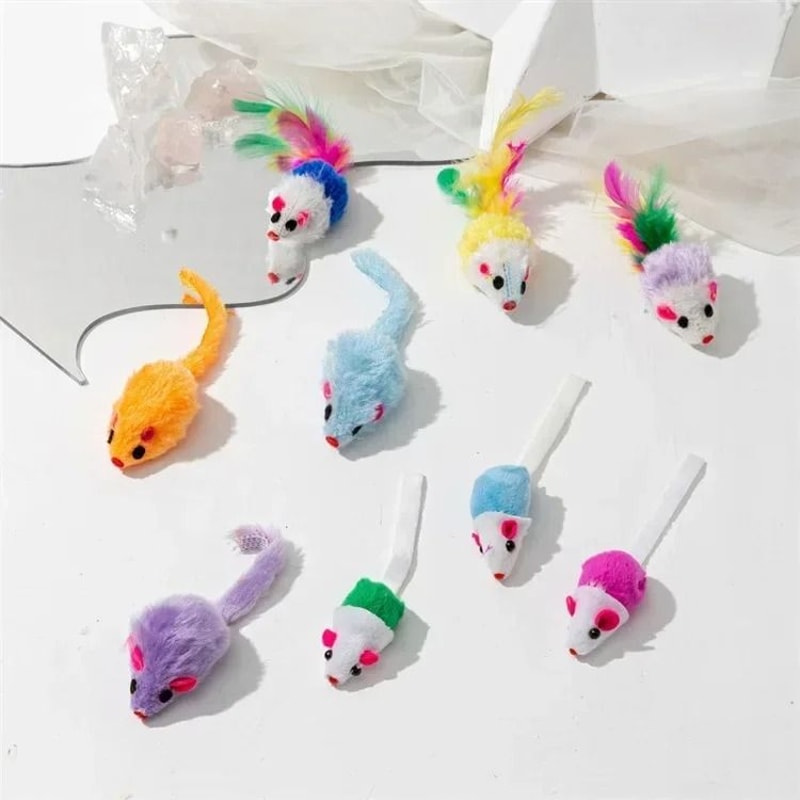 Interactive Faux Fur Rattle Mouse Cat Toys Prefilled With Premium Catnip For Indoor Catch Games 10