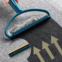 portable double-sided pet hair remover brush and sweater lint cleaner grooming tool