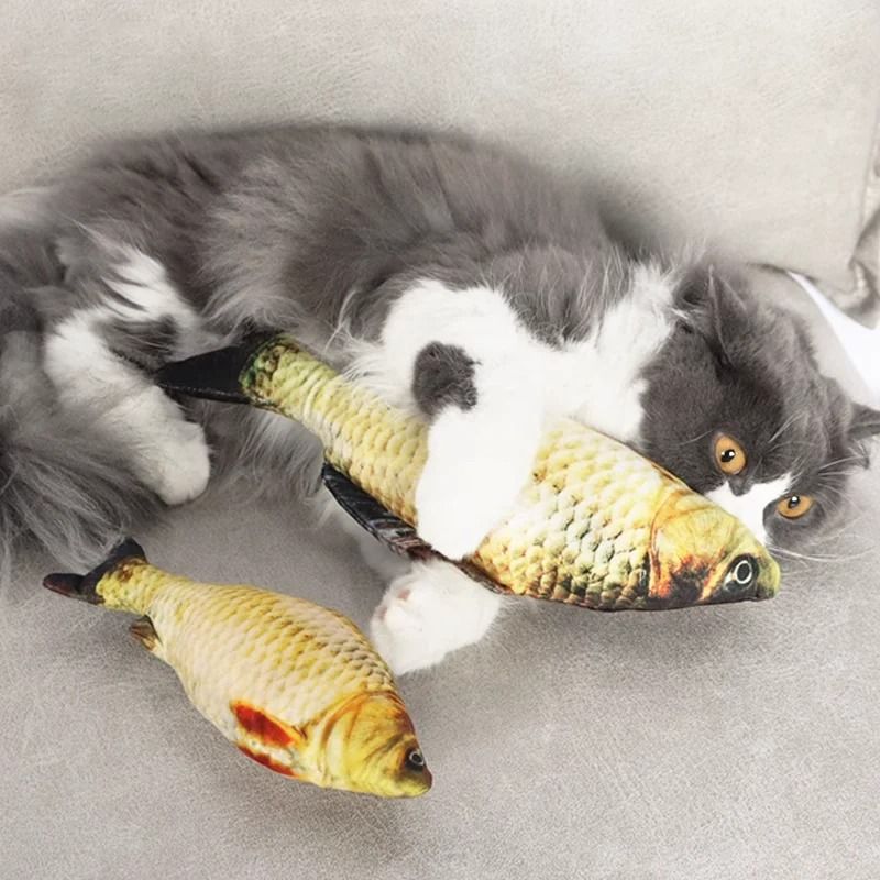 Interactive Pet Plush Simulated Fish Catnip Toy And Throw Pillow For Cats And Kittens 2