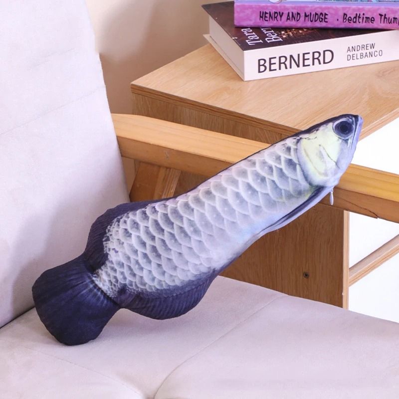 Interactive Pet Plush Simulated Fish Catnip Toy And Throw Pillow For Cats And Kittens 11